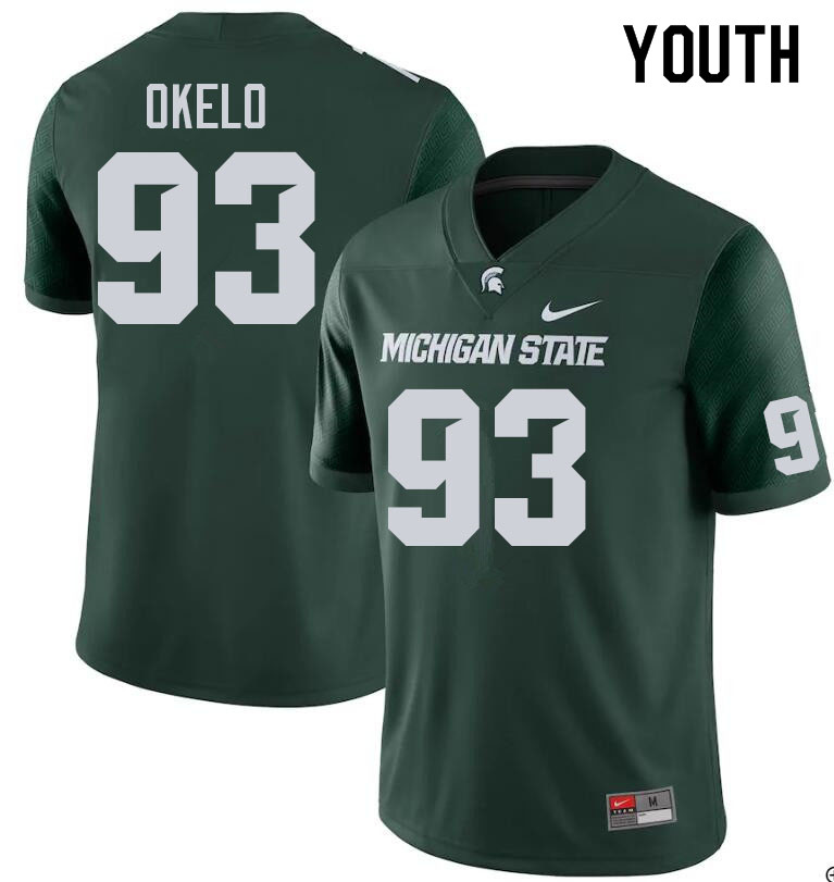 Youth #93 Alex Okelo Michigan State Spartans College Football Jerseys Sale-Green